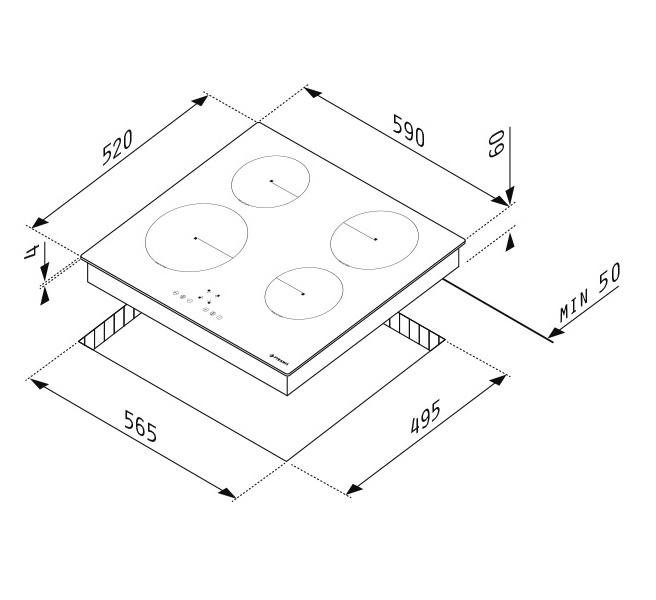 Готварски плот PHI62430FMB, черен | HomeZONA Готварски плот PHI62430FMB