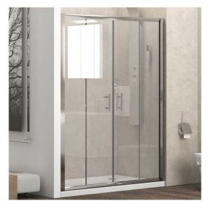 Параван за баня FLORA 600, с две плъзгащи врати, хром | HomeZONA Параван за баня FLORA 600