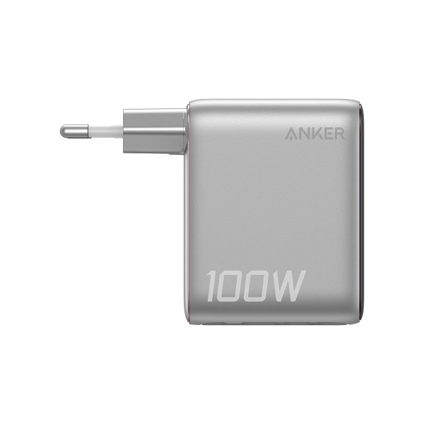 Зарядно за стена Anker 100W, 2x USB-C, 1x USB-A, Smart-Display, Сиво | HomeZONA Зарядно за стена Anker 100W