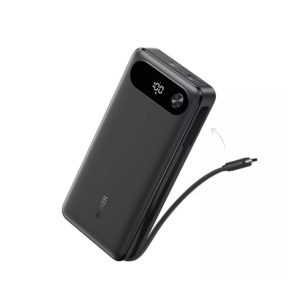 Външна батерия Anker 20 000mAh, 1x USB-A, 2x USB-C, 87W, черна | HomeZONA Външна батерия Anker 20 000mAh