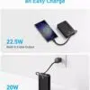 Външна батерия Anker 335 PowerCore, 20000 mAh, 22.5W, USB-C, USB-A, черен - Image 2