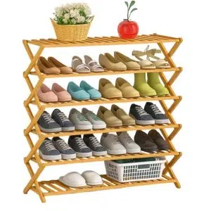 Бамбукова етажерка за обувки