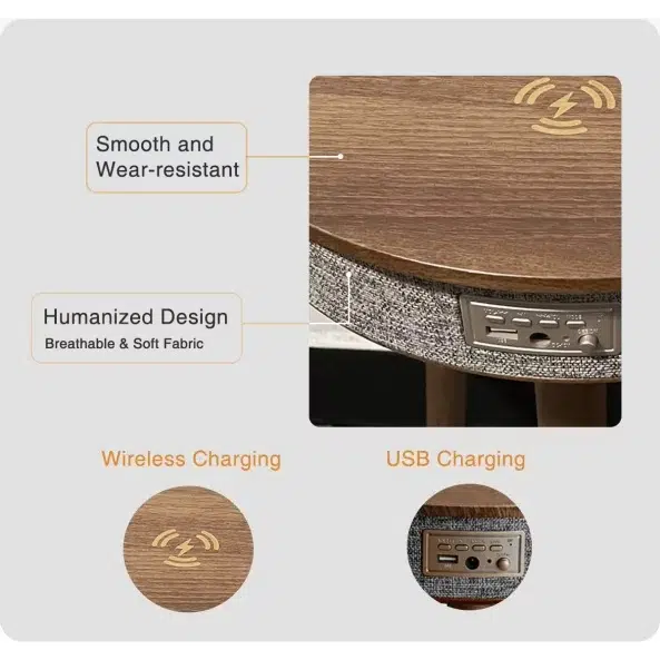 Холна маса с Bluetooth 5.0, аудио система 20W и безжично зареждане | HomeZONA Холна маса с Bluetooth 5.0