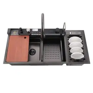 Мивка за кухня Smart SPARK, двоен водопад, отделение за чинии | HomeZONA Мивка за кухня Smart SPARK