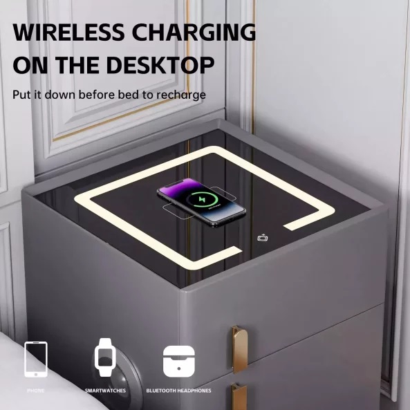 Smart нощно шкафче M3115, LED, Bluetooth , USB и Type-C портове | HomeZONA Smart нощно шкафче M3115