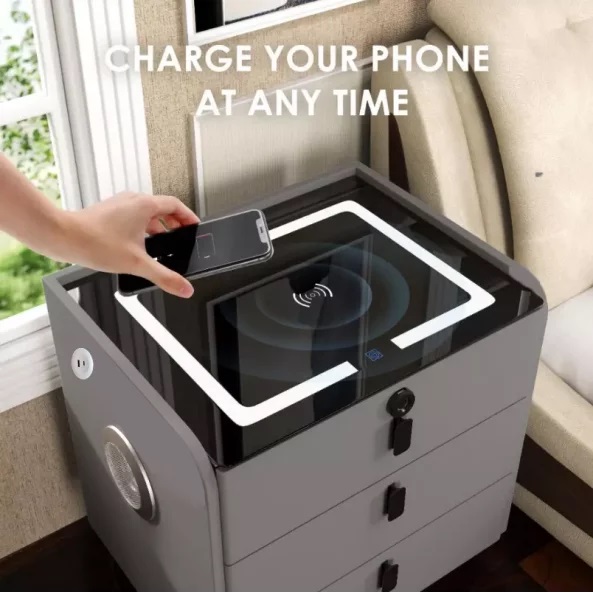 Smart нощно шкафче M3106, LED, Bluetooth , USB и Type-C портове | HomeZONA Smart нощно шкафче M3106