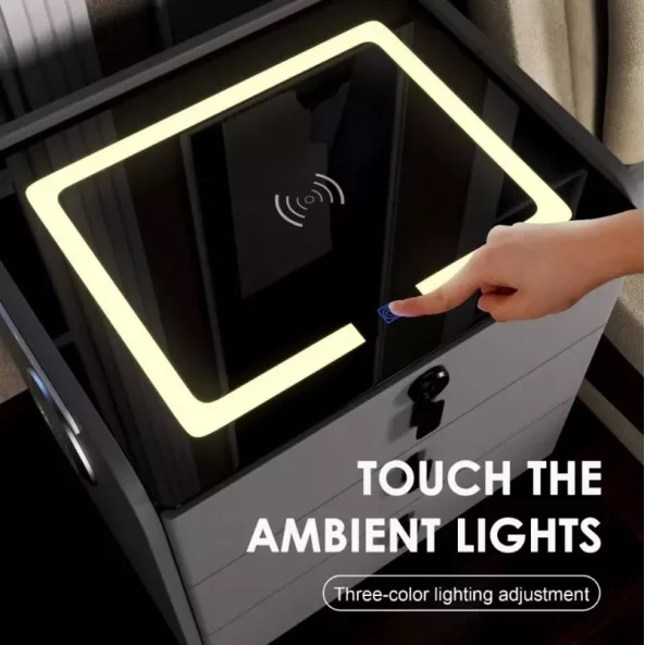Smart нощно шкафче M3106, LED, Bluetooth , USB и Type-C портове | HomeZONA Smart нощно шкафче M3106