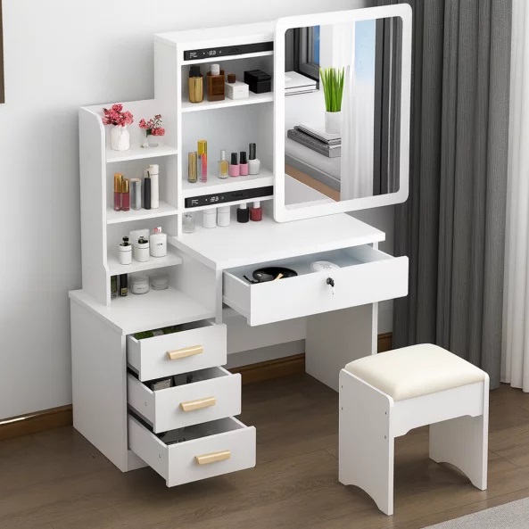 Тоалетка за грим S3201, LED осветление | HomeZONA Тоалетка за грим S3201