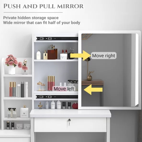 Тоалетка за грим S3201, LED осветление | HomeZONA Тоалетка за грим S3201