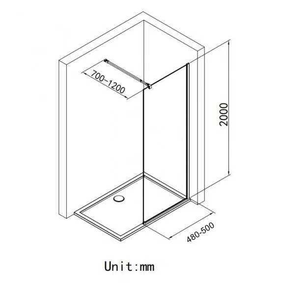 Параван за баня CRISTINA, 40-60х200 см, хром | HomeZONA Параван за баня CRISTINA