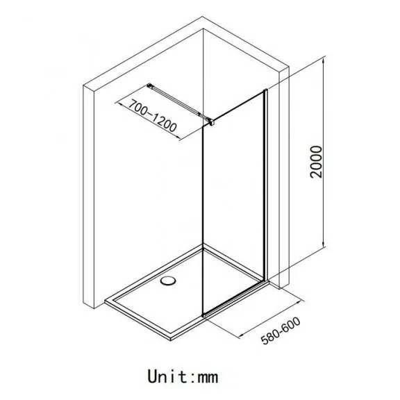 Параван за баня CRISTINA, 40-60х200 см, хром | HomeZONA Параван за баня CRISTINA