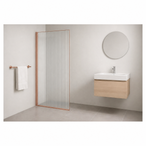 Параван за баня Fluted glass, 90-120×200 см, розово злато | HomeZONA Параван за баня Fluted glass