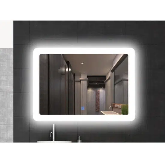 Огледало за баня L1010, LED осветление, 80х60 см | HomeZONA Огледало за баня L1010