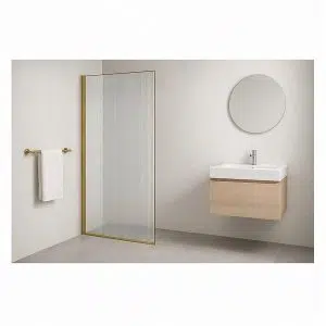 Параван за баня Fluted glass, 90-120×200 см, злато | HomeZONA Параван за баня Fluted glass