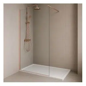 Параван за баня Walkin In, 90-120×200 см, розово злато | HomeZONA Параван за баня Walkin In