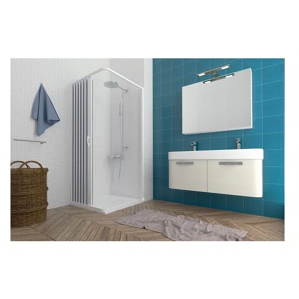 Душ кабина FLEX Doccia, обков PVC, тип хармоника, бял | HomeZONA Душ кабина FLEX Doccia