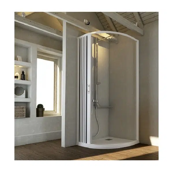 Душ кабина FLEX Forte, обков PVC, тип хармоника, бял | HomeZONA Душ кабина FLEX Forte