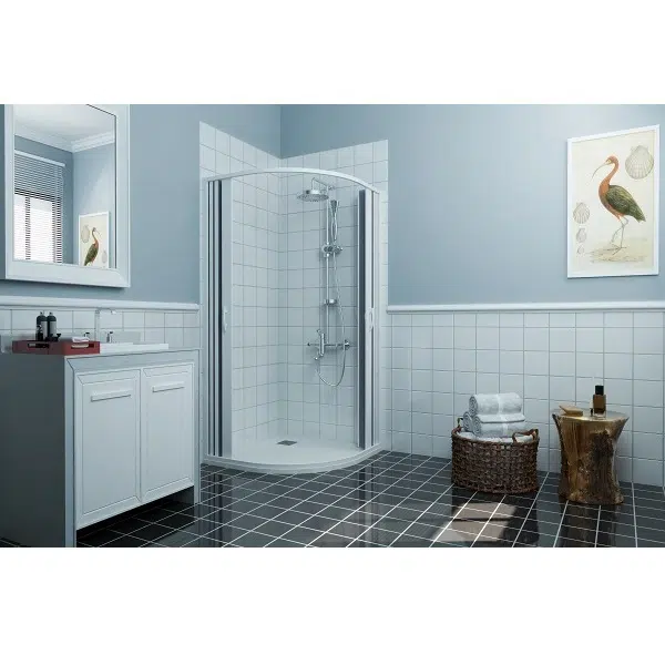 Душ кабина FLEX Forte 2, обков PVC, тип хармоника, бял | HomeZONA Душ кабина FLEX Forte 2