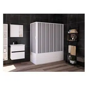 Параван за вана FLEX Vasca 3, 70х170×150 см, обков PVC, бял | HomeZONA Параван за вана FLEX Vasca 3