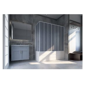Параван за вана FLEX Vasca 4, 150х170×150 см, обков PVC, бял | HomeZONA Параван за вана FLEX Vasca 4