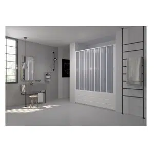 Параван за вана FLEX, 140-170×150 см, обков PVC, бял | HomeZONA Параван за вана FLEX