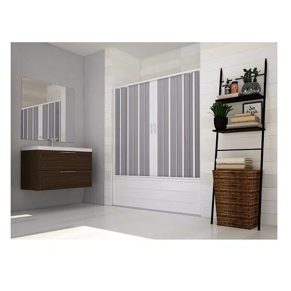 Параван за вана FLEX 2, 150-170×150 см, обков PVC, бял | HomeZONA Параван за вана FLEX 2