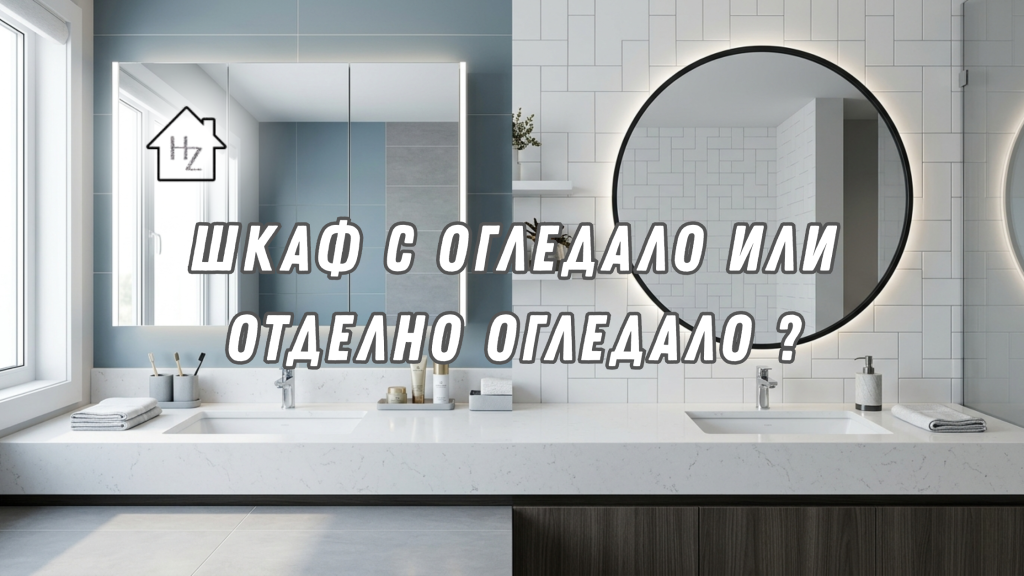 Шкаф с огледало или отделно огледало – кое е по-функционално? 1 Съвременна баня с огледала и шкаф