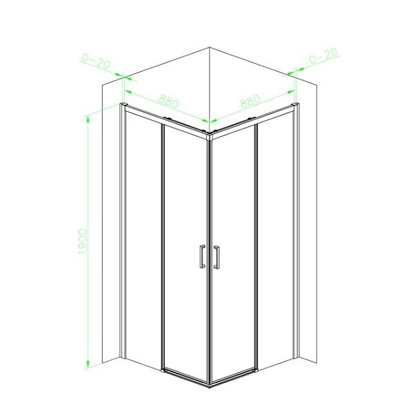 Душ кбина 25012-88C, 80х80 см, черен мат | HomeZONA Душ кбина 25012-88C