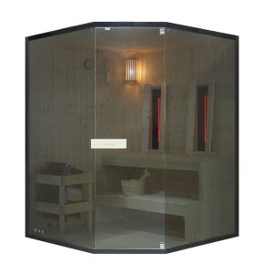 Финландска сауна и инфрачервена кабина GLACIERA XL, за трима | HomeZONA Финландска сауна и инфрачервена кабина GLACIERA XL