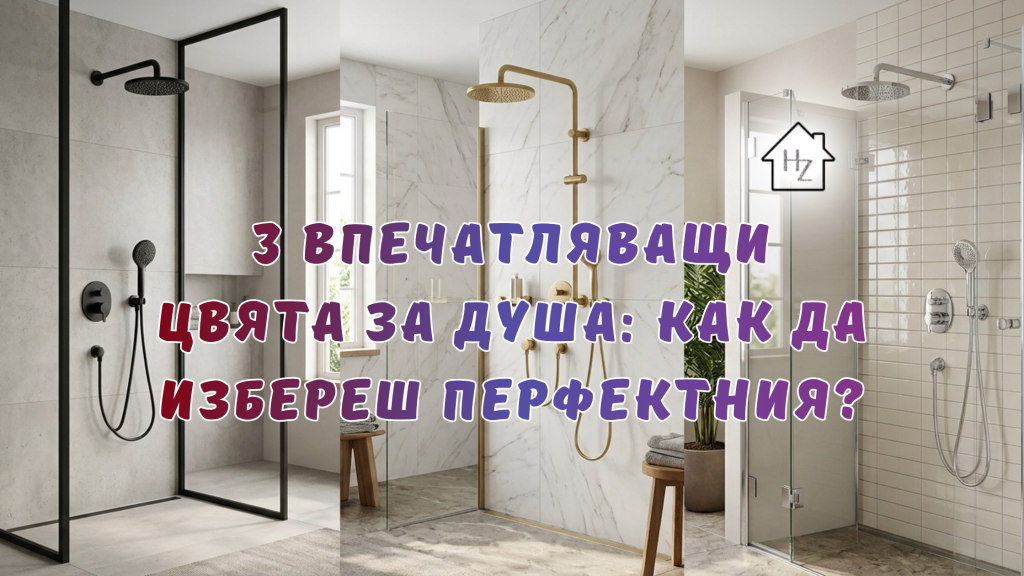 3 Впечатляващи цвята за душа: Черни, Златни или Хром – Как да Избереш Перфектния? 1 Три душа с различен дизайн